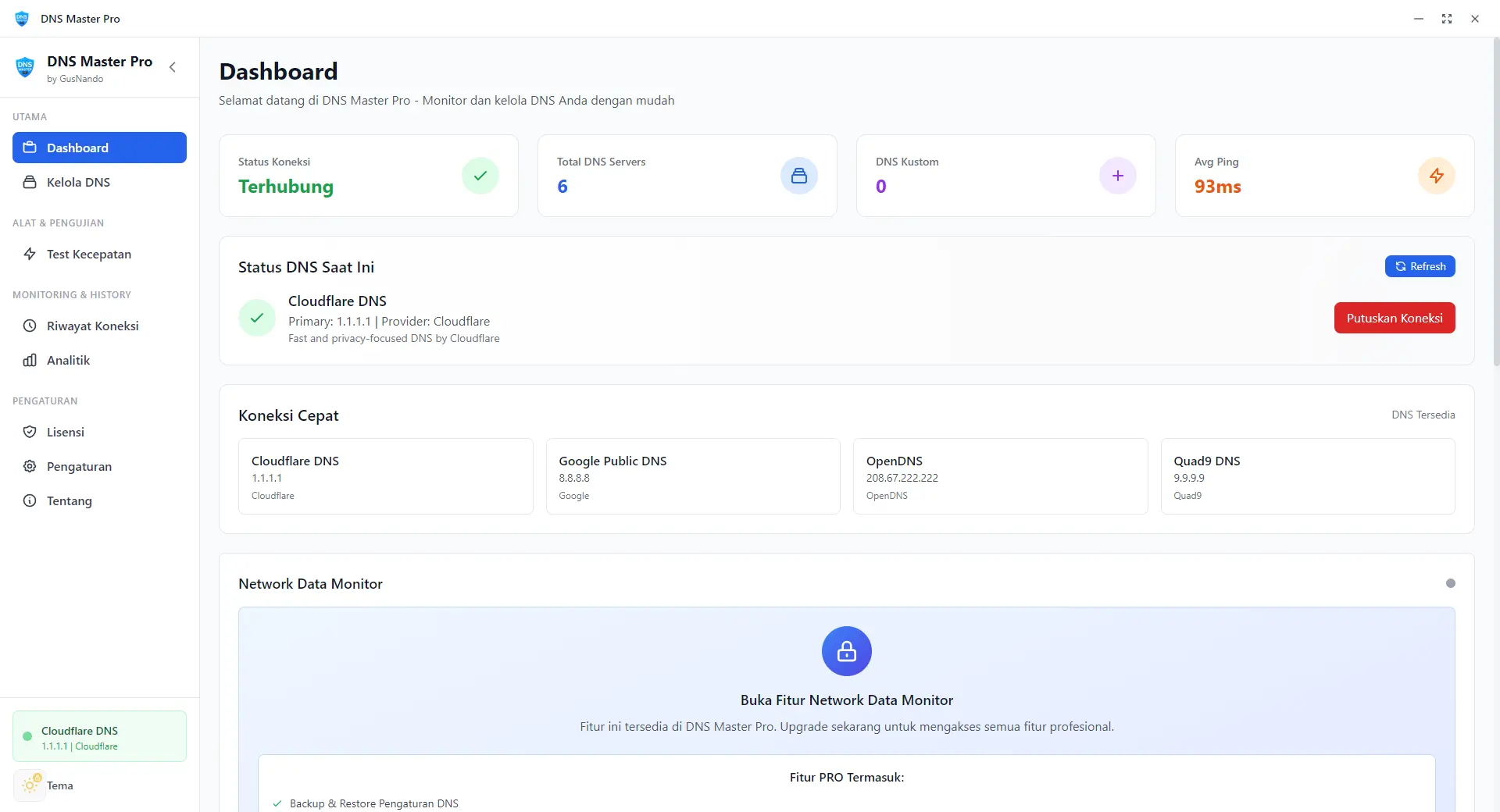 Dashboard DNS Master Pro
