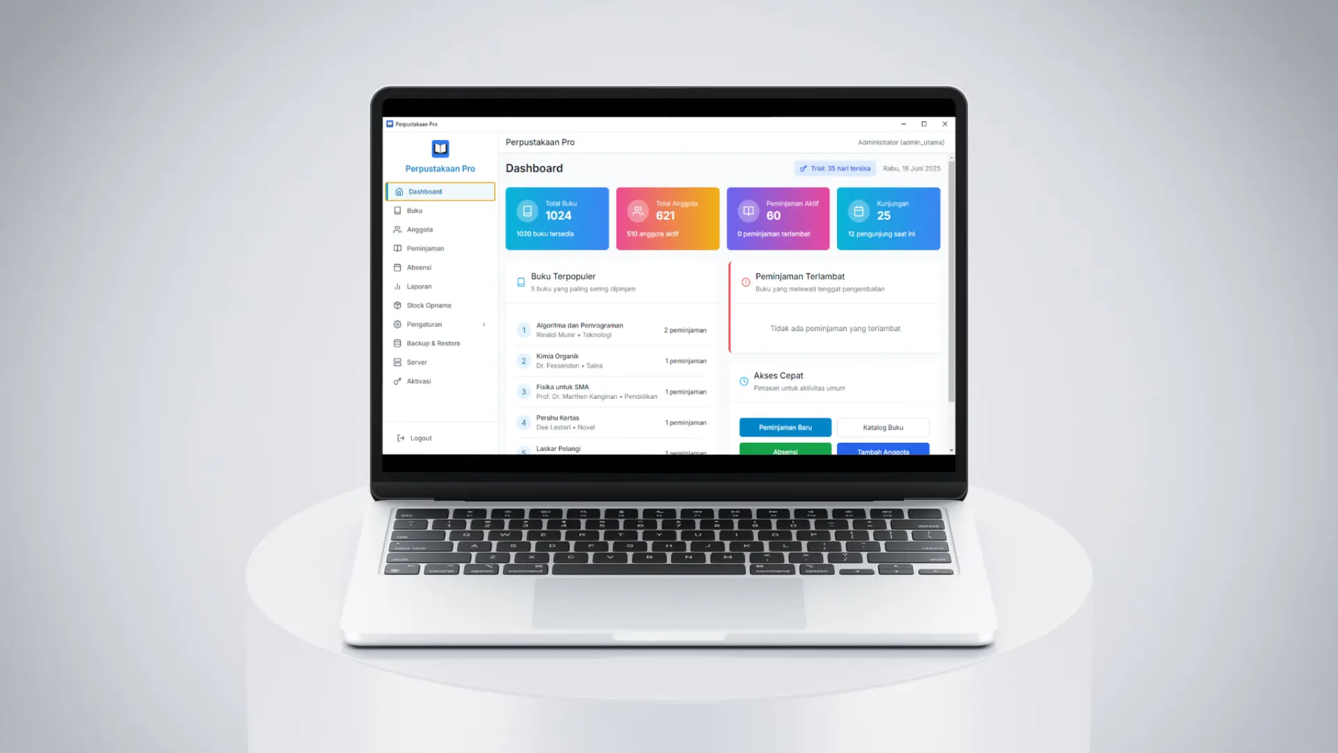 Dashboard Perpustakaan Pro